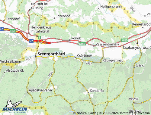 Mapa MICHELIN Csörötnek - ViaMichelin