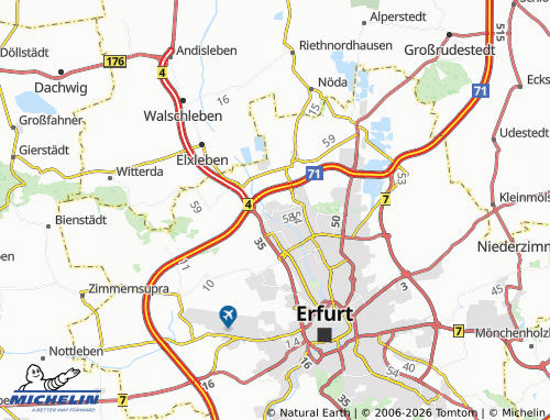 MICHELIN Gispersleben map - ViaMichelin