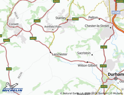 Mappa MICHELIN Burnhope - ViaMichelin