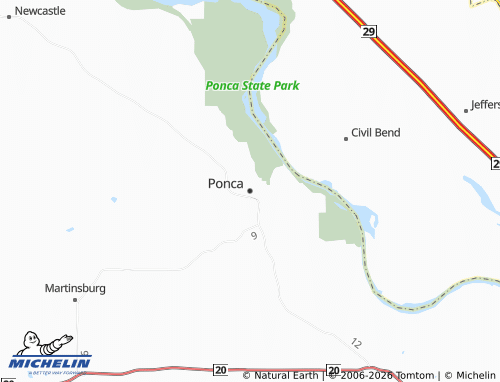 Mapa MICHELIN Ponca - ViaMichelin