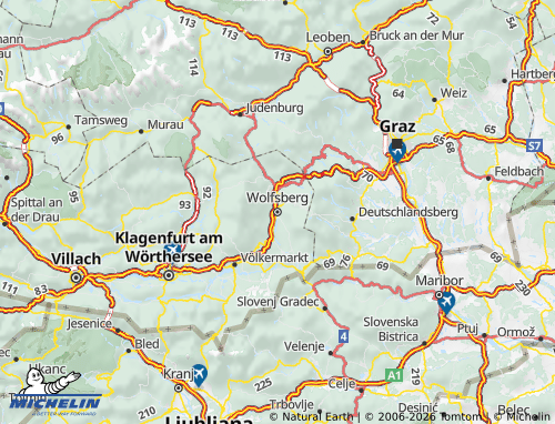 MICHELIN Wolfsberg map - ViaMichelin