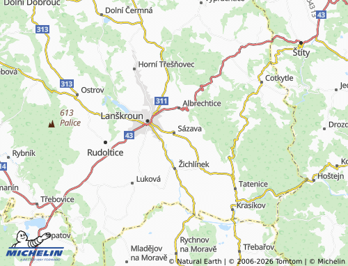 Mappa MICHELIN Sázava - ViaMichelin