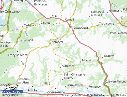 MICHELIN Audignicourt map - ViaMichelin