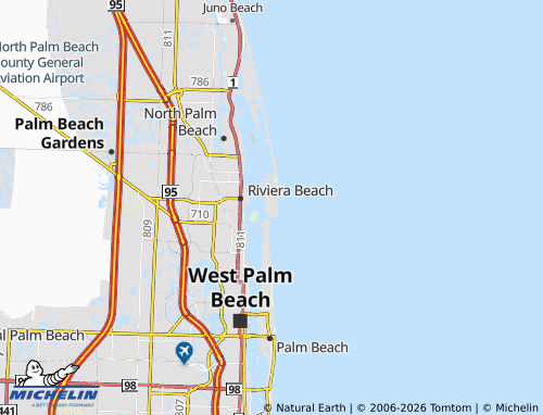 Carte MICHELIN Palm Beach Shores - ViaMichelin