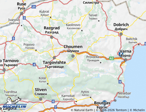 MICHELIN-Landkarte Shumen - ViaMichelin