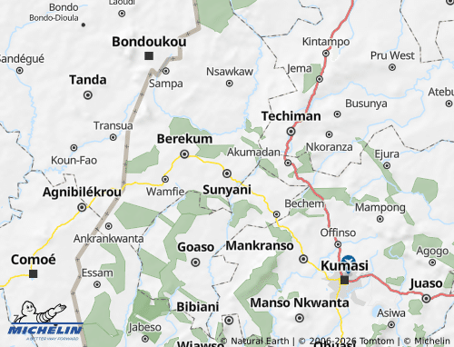 Mapa MICHELIN Sunyani - ViaMichelin