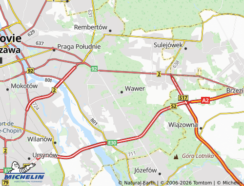 Carte MICHELIN Wawer - ViaMichelin