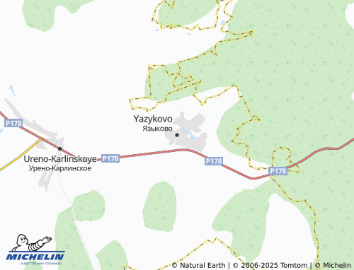 MICHELIN Yazykovo map - ViaMichelin
