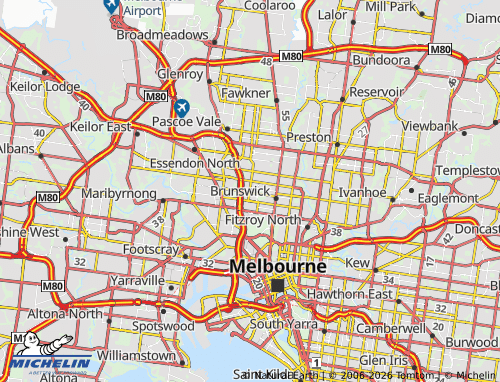 Kaart MICHELIN Brunswick West - ViaMichelin