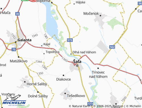 MICHELIN Dlhá nad Váhom map - ViaMichelin