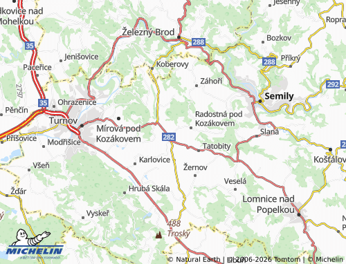 MICHELIN Na Pustině map - ViaMichelin