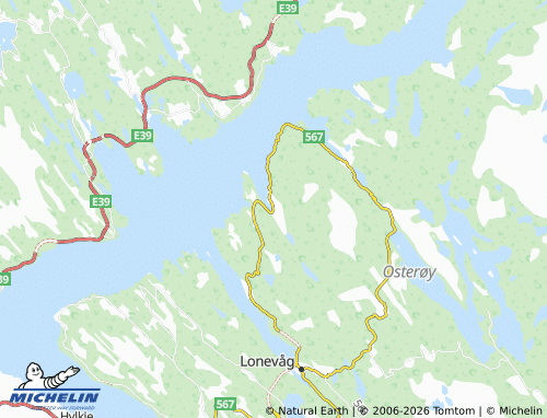 MICHELIN-Landkarte Hosanger - ViaMichelin