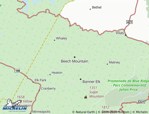 Carte MICHELIN Beech Mountain - ViaMichelin