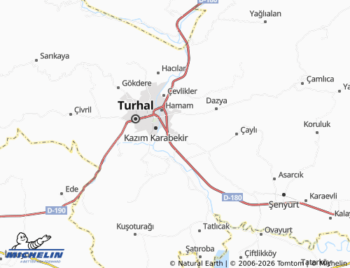 MICHELIN Güneş map - ViaMichelin