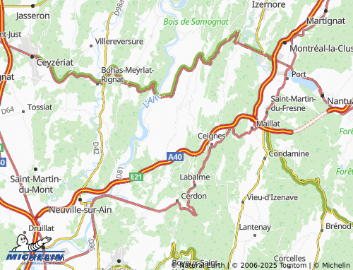 Carte MICHELIN Challes-la-Montagne - ViaMichelin