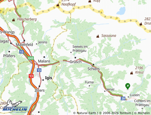Carte MICHELIN Grüsch - ViaMichelin
