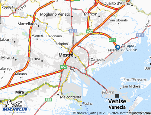 Mapa MICHELIN Mestre - ViaMichelin