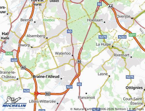 MICHELIN Waterloo map - ViaMichelin