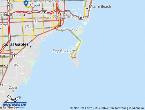 Kaart MICHELIN Key Biscayne - ViaMichelin