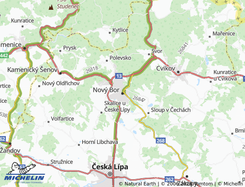 MICHELIN Nový Bor map - ViaMichelin