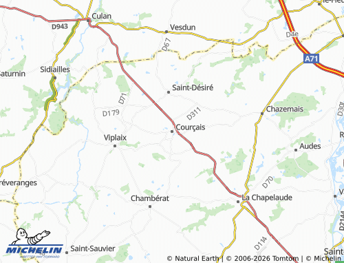 Mapa MICHELIN Courçais - ViaMichelin