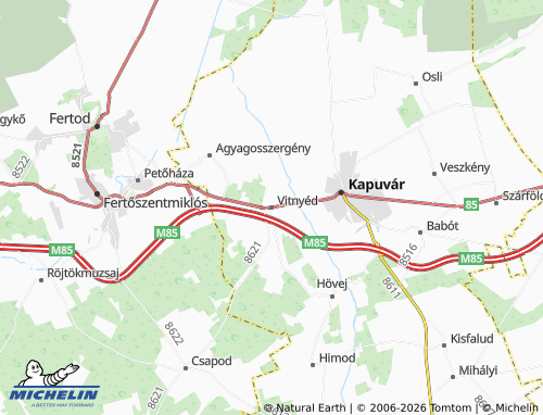 MICHELIN Vitnyéd map - ViaMichelin