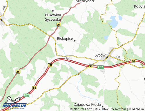 MICHELIN Działosza map - ViaMichelin