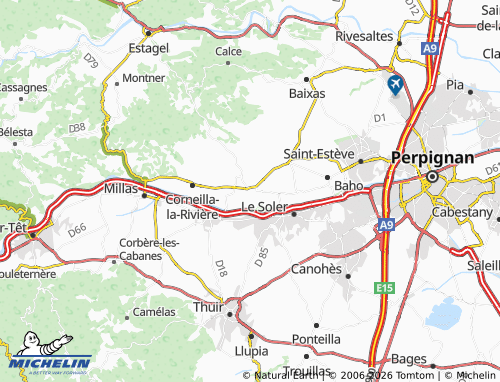 MICHELIN Pézilla-la-Rivière map - ViaMichelin