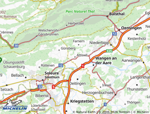 MICHELIN Attiswil map - ViaMichelin