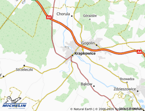 MICHELIN Krapkowice map - ViaMichelin