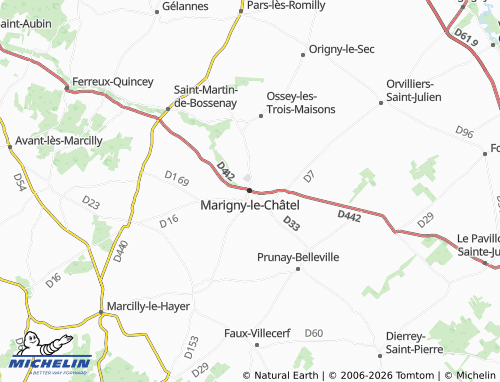 MICHELIN Marigny-le-Châtel map - ViaMichelin