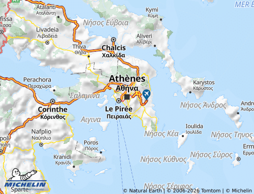 Mappa MICHELIN Attica - ViaMichelin