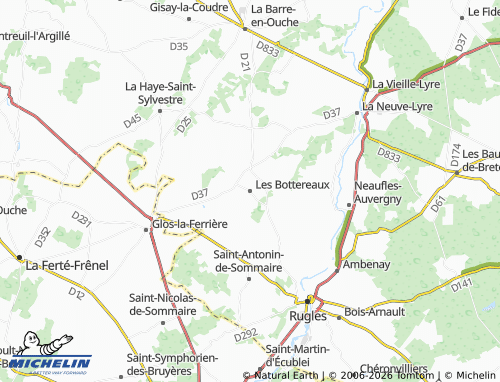 MICHELIN Les Bottereaux map - ViaMichelin