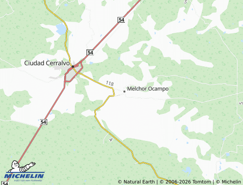 MICHELIN Centro de Melchor Ocampo map - ViaMichelin