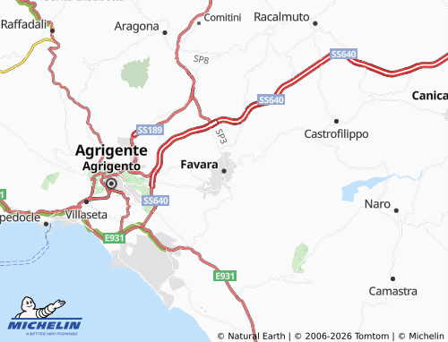 Mapa MICHELIN Favara - ViaMichelin
