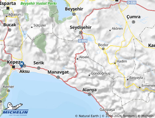 Mapa MICHELIN Akseki - ViaMichelin