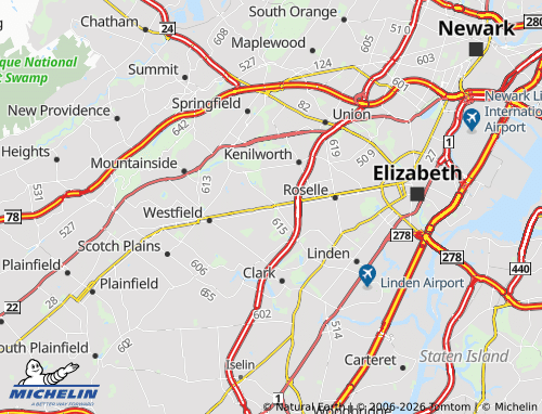 Mappa MICHELIN Cranford - ViaMichelin