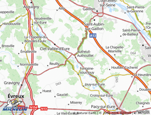 MICHELIN Autheuil-Authouillet map - ViaMichelin