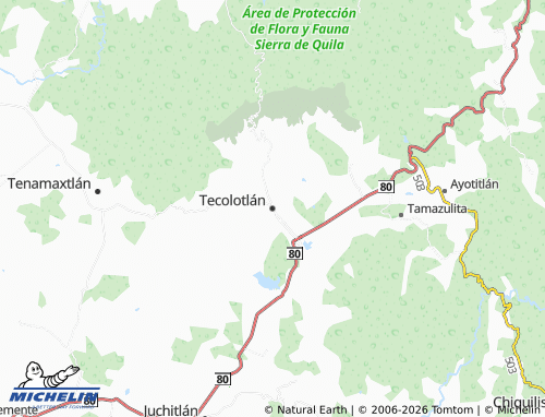 Mapa MICHELIN Tecolotlán - ViaMichelin
