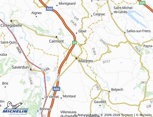 Mappa MICHELIN Mazères - ViaMichelin