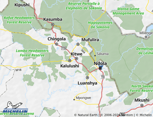 MICHELIN Kitwe map - ViaMichelin