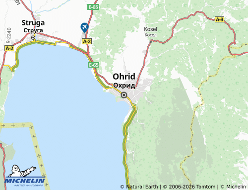 MICHELIN-Landkarte Ohrid - ViaMichelin