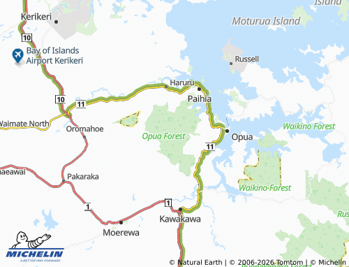 Mapa MICHELIN Opua Forest - ViaMichelin
