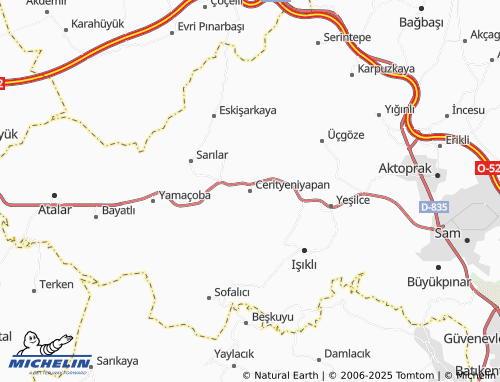 MICHELIN Cerityeniyapan map - ViaMichelin
