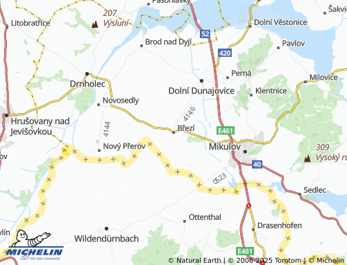 MICHELIN Březí map - ViaMichelin