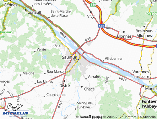 MICHELIN Saumur map - ViaMichelin