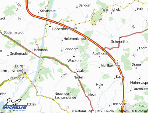 MICHELIN Wacken map - ViaMichelin
