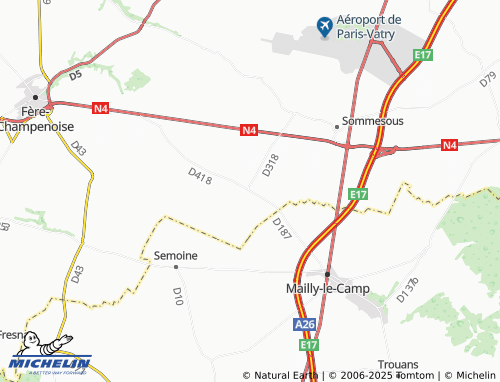 MICHELIN Montépreux map - ViaMichelin