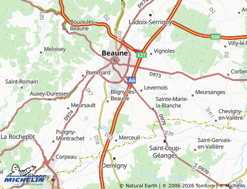 Carte MICHELIN Montagny-lès-Beaune - ViaMichelin