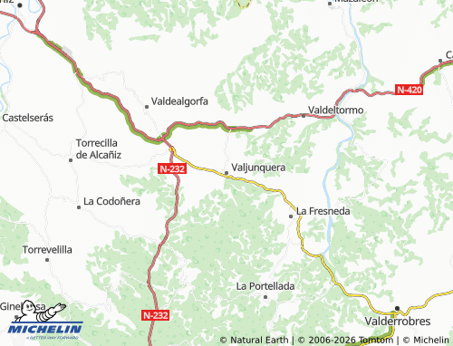 Kaart MICHELIN Valjunquera - ViaMichelin